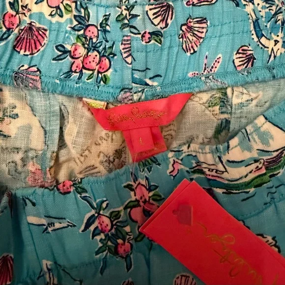 NWT Lilly Pulitzer Lilo Linen Short FLORIDA Tropical Shorts Size L - Picture 2 of 7